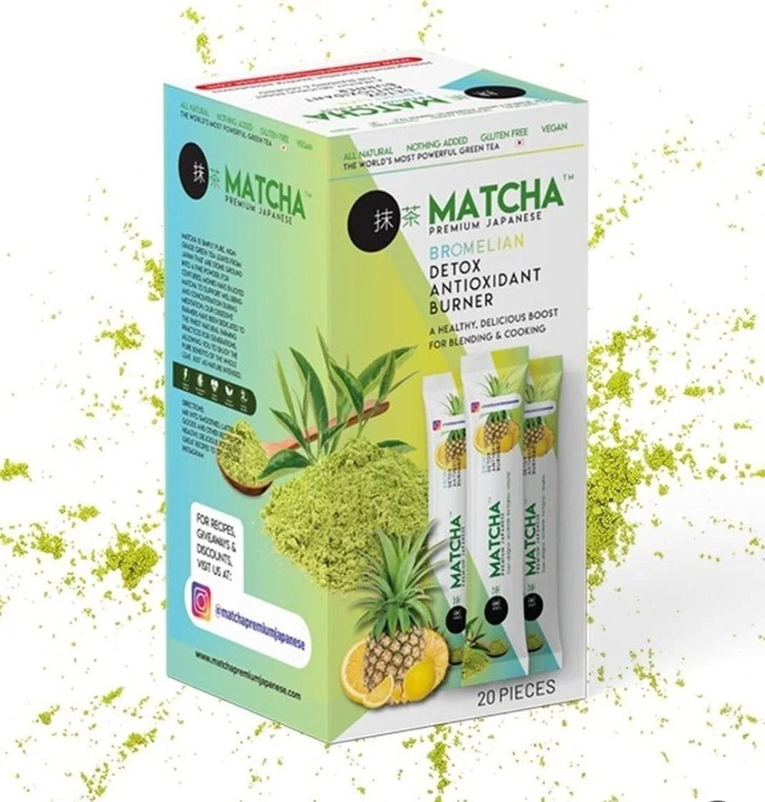 Matcha Premium Japanese Bromelain Lemon Flavored Detox Tea Antioxidant Rich Weight Loss Metabolism Booster 20 Sachet